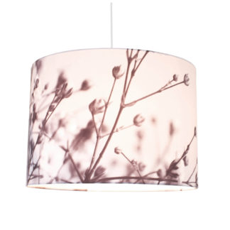 An Image of Meadow Shadow Print Lamp Shade - Black & White