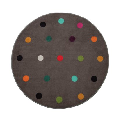 ca7fdd547e7b894ddb11fcc05fea6ef1aaae79549110c927b0aa38173d0852a6.jpg An Image of Habitat Multi Spot Circle Rug - 100x100cm - Multicoloured