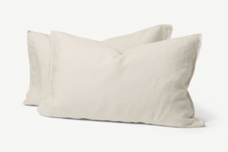 An Image of Brisa 100% Linen Pair of Pillowcases, Light Beige