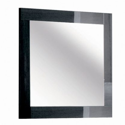 An Image of Borgia Bedroom Mirror, Grey High Gloss