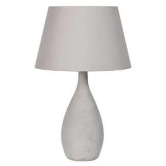 An Image of Concrete Table Lamp, Grey Cotton Shade