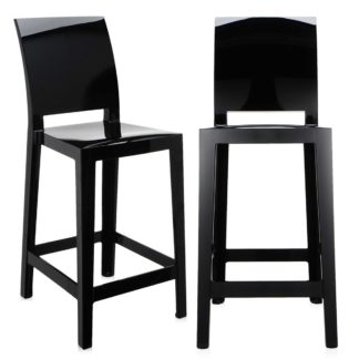 An Image of Pair of Kartell One More Please Counter Stools, Black