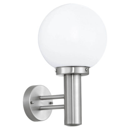 An Image of Eglo Nisia Outdoor Wall Light - Stainless Steel
