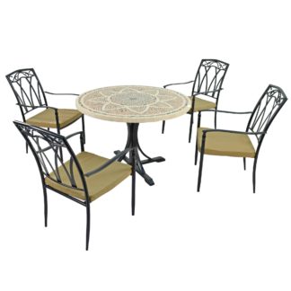 An Image of Montpellier 4 Seater Dining Set with Ascot Chairs Brown and Black