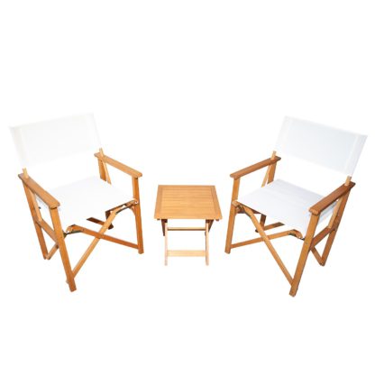 An Image of Homebase Directors Chair Bistro Set - Natural