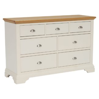 An Image of Carrington 3+4 Drawer Chest, Ivory and Oak