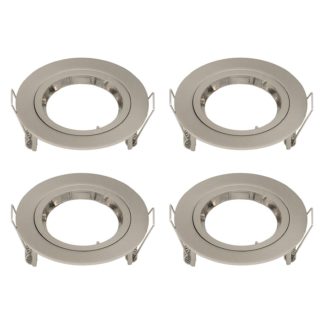 An Image of GU10 Fixed Downlight 4 Pack - Brushed Nickel