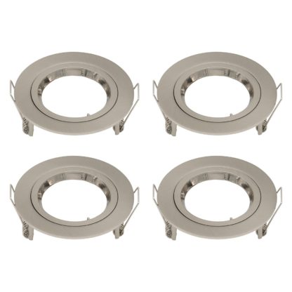 An Image of GU10 Fixed Downlight 4 Pack - Brushed Nickel