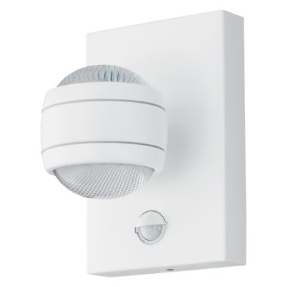 An Image of EGLO Sesimba 1 LED Sensor Outdoor Wall Light - White