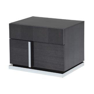An Image of Borgia 2 Drawer Night Stand (Right Hand), Grey High Gloss