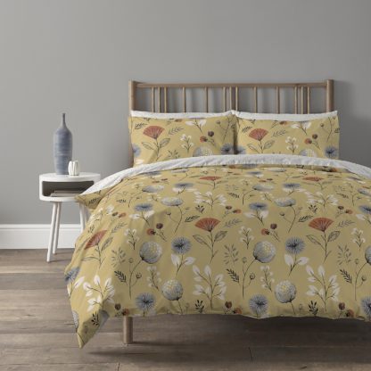 An Image of Copenhagen Home Olia Reversible Bedset - Double - Ochre