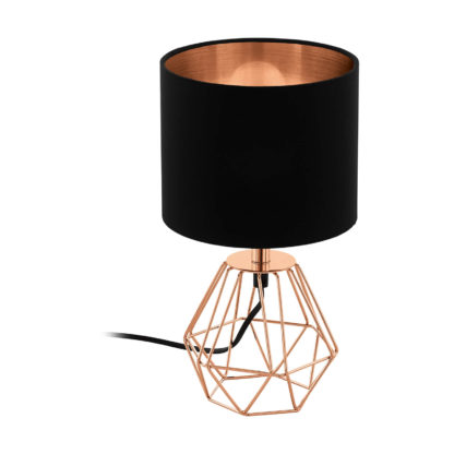 An Image of Eglo Carlton 2 Table Lamp - Copper