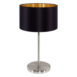 An Image of EGLO Maserlo Black and Copper Table Lamp