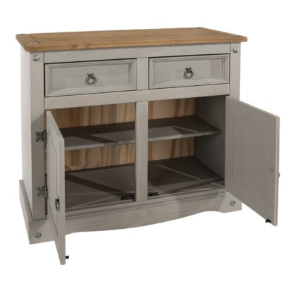 An Image of Corona Grey Small Sideboard Grey and Brown