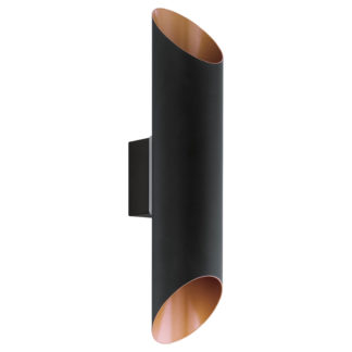 An Image of Eglo Agolada Outdoor LED Wall Light - Black & Copper