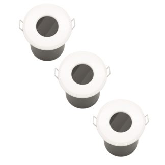 An Image of Fixed Fire Rated IP65 Pack 3 Downlights - White Finish