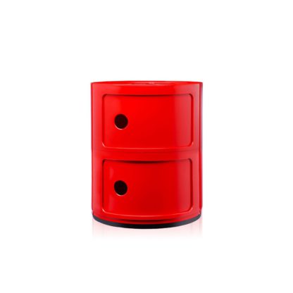 An Image of Kartell Componibili Cabinet 3 Element Red