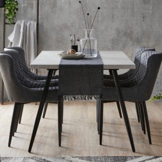 An Image of Zuri Concrete Effect Rectangular Dining Table Grey