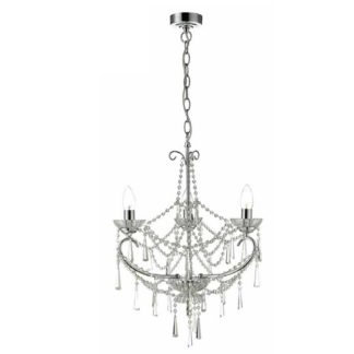 An Image of Cilla 3 Light Traditional Chandelier - Chrome