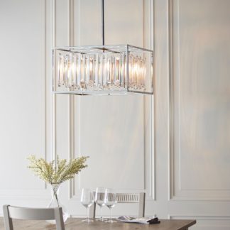 An Image of Vogue Crystal Juneau 6 Light Pendant Fitting Chrome