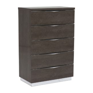 An Image of Lutyen 5 Drawer Tallboy, Grey and Taupe
