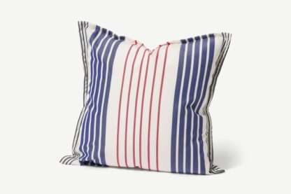 An Image of Artiga Outdoor Cushion, 40 x 40cm, Blue & Red Stripe