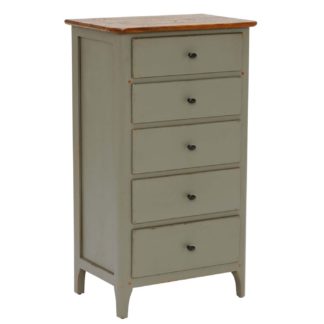 An Image of Maison 5 Drawer Chest, Albany and Moss Grey