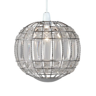An Image of Omeo Acrylic Easy Fit Pendant Light Shade - Chrome & Clear