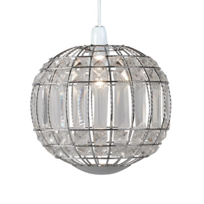 An Image of Omeo Acrylic Easy Fit Pendant Light Shade - Chrome & Clear
