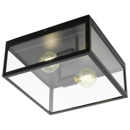 An Image of Eglo Charterhouse Flush Light - Black