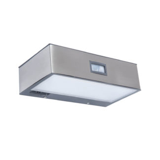 An Image of Lutec Brick Solar LED Outdoor Wall Light With PIR Motion Sensor