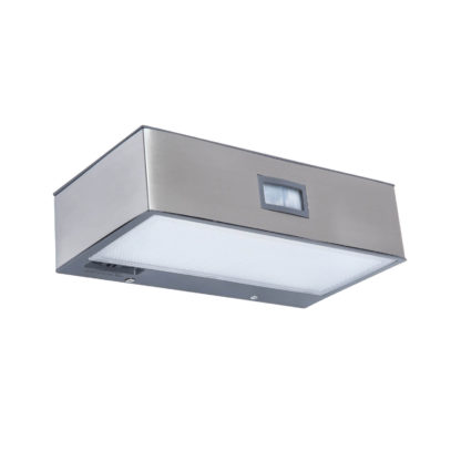 An Image of Lutec Brick Solar LED Outdoor Wall Light With PIR Motion Sensor