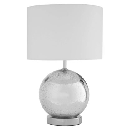 dced401b8383756e6fc596d71f89365f0b3f980bf376b0d20935ef32ec929339.jpg An Image of Naomi White Fabric Shade Table Lamp