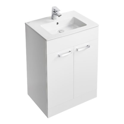 An Image of Ideal Standard Tempo 60cm Freestanding Vanity Unit Pack - Gloss White