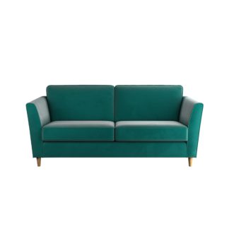 An Image of Greenwich Velvet 3 Seater Sofa Emerald