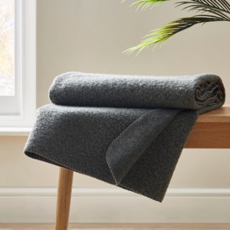 An Image of Boucle Grey Throw Grey