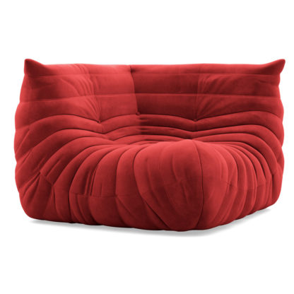 An Image of Ligne Roset Togo Corner Seat Alcantara Goya Red