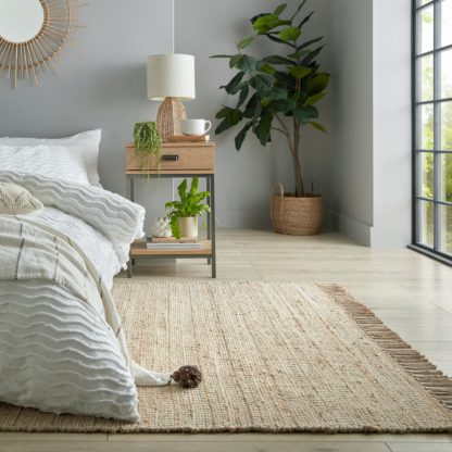 An Image of Clio Jute Cotton Rug Cream