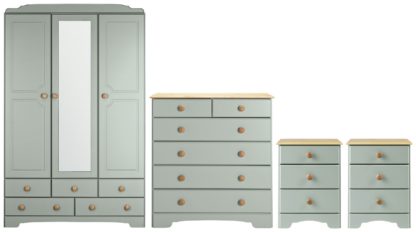 An Image of Argos Home Nordic 4 Piece 3 Door Wardrobe Set - Grey