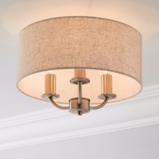 An Image of Preston Nickel Flush Ceiling Fitting Natural