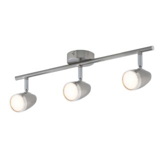 An Image of Vector 3 Bar LED Satin Nickel Spotlight