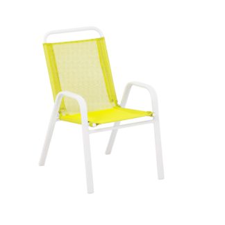 An Image of Homebase Kids Metal Stacking Chair - Yellow