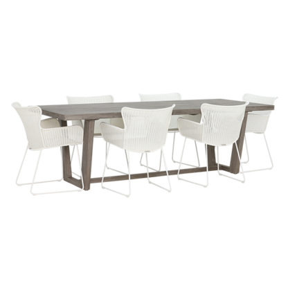 An Image of Kos 6 Seat Garden Dining Set with Marbella Chairs
