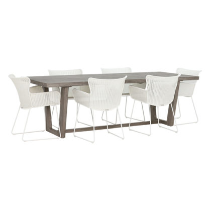 e37c3c7976badb5c97c450b68f42113f702eb0528a64c3666085165a59f9c8a6.jpg An Image of Kos 6 Seat Garden Dining Set with Marbella Chairs