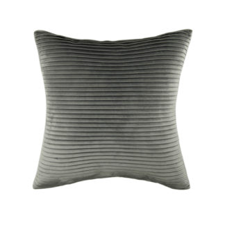 An Image of Folded Velvet Cushion - Grey