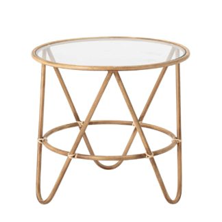 An Image of Metal Side Table, Gold