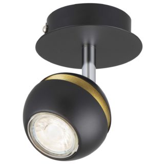An Image of Austin Single Lamp Spotlight - Black & Gold