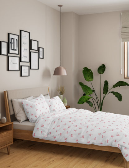 An Image of M&S 2 Pack Cotton Mix Cherry Bedding Sets