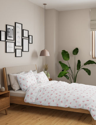 An Image of M&S 2 Pack Cotton Mix Cherry Bedding Sets