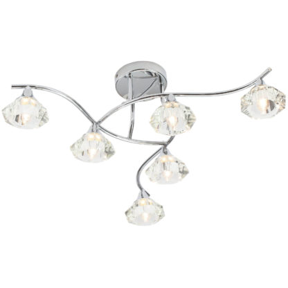 An Image of Reena 6 Light Flush IP44 - Chrome